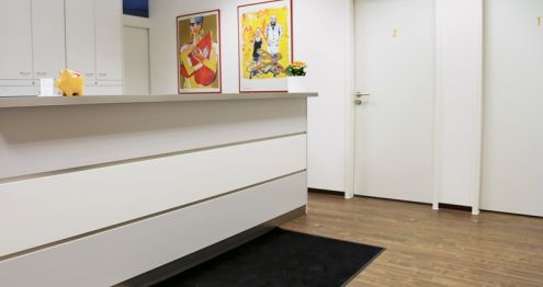 Empfang am Standort in Würzburg